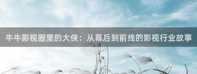 蓝莓tv入口：牛牛影视圈里的大侠：从幕后到前线的影视行业故事